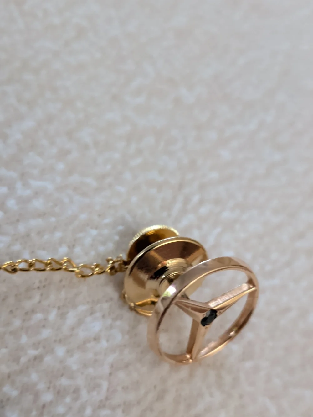 14k Mercedes Benz Gold-Tone Circular Propeller Tie Tack